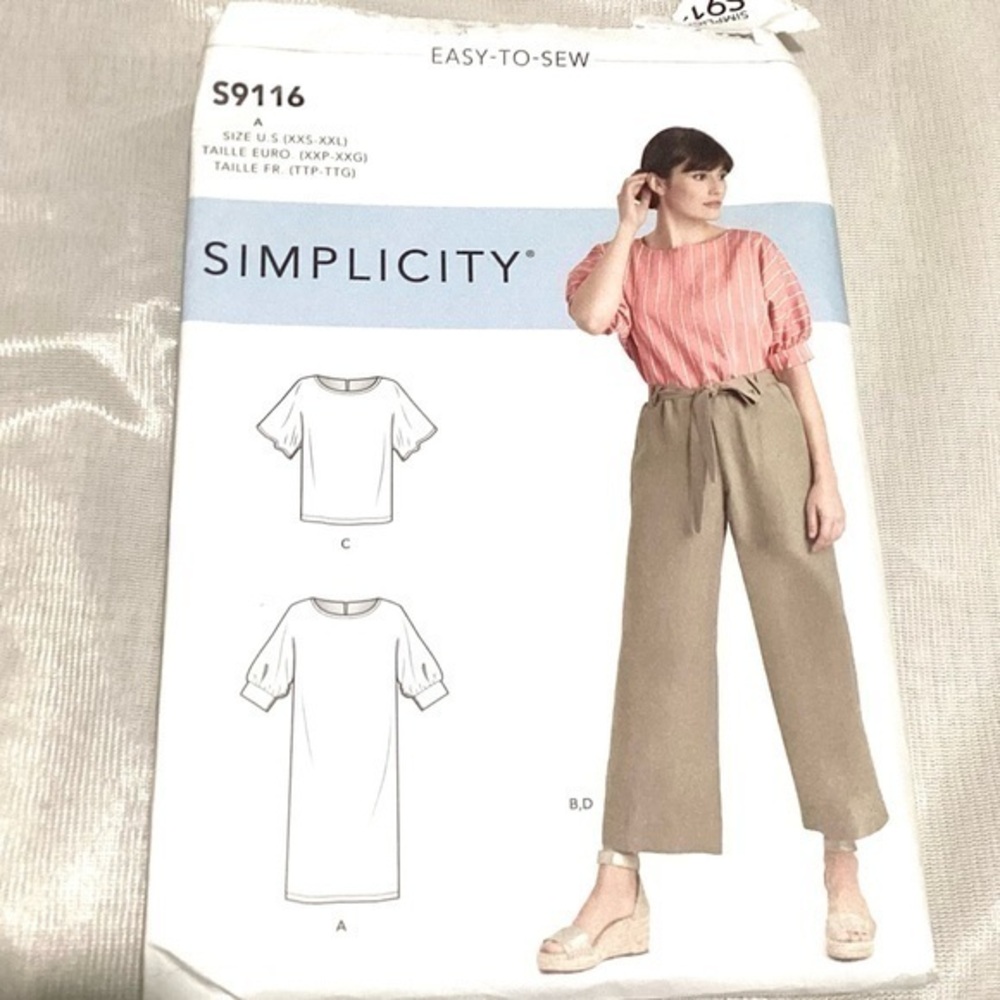 Simplicity Sewing Misses’ Dress Top Pants #S9116 size XXS - XXL